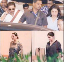 Shahrukh Khan, Gauri Khan, Suhana Khan reached the residence of Farah Khan’s mother Maneka Irani to pay tribute to her. Watch