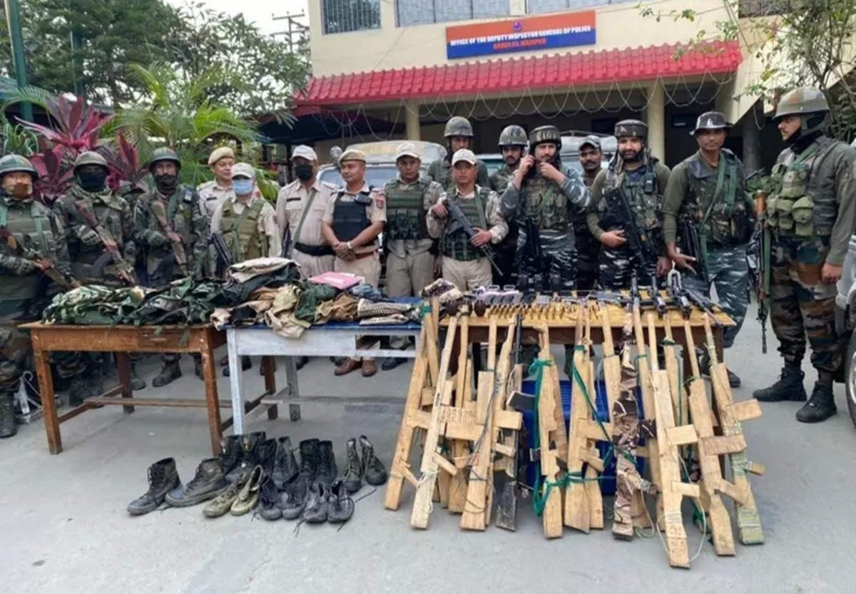 In the Kakching district, security forces detained 113 people and found weapons and ammunition