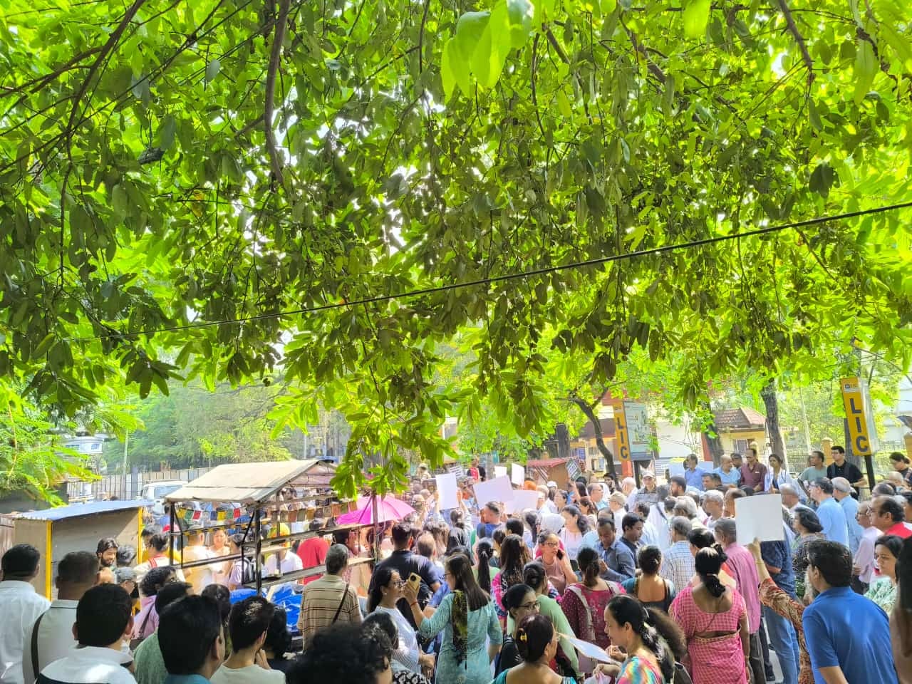 Massive protest over cutting down of green covers in Guwahati