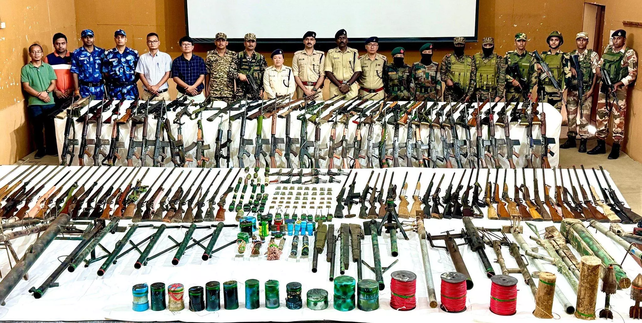 Security Forces Seize Over 200 Weapons, 30 IEDs in Coordinated Crackdown Across Manipur Hill Districts